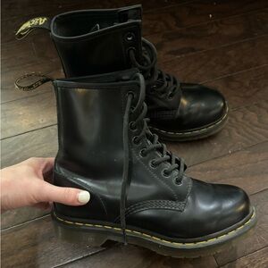 doc martens black lace up boots
